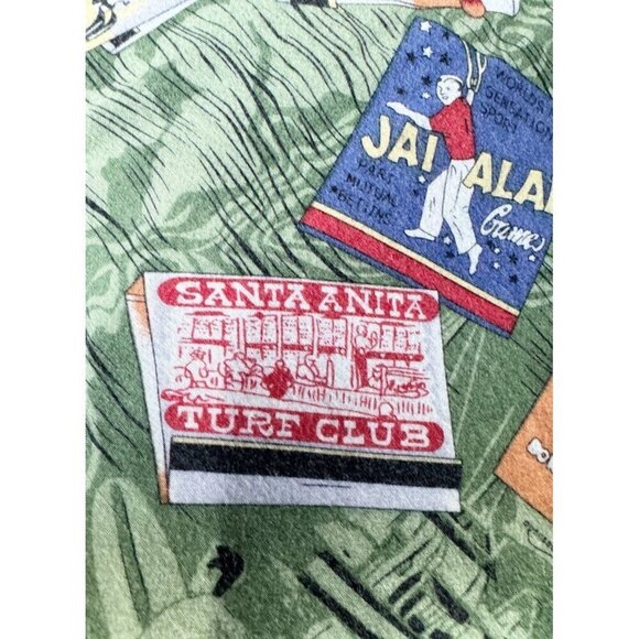 Vintage K.A.D. Men's Sz XL Green Button Up Camp Hawaiian Bowling Print Shirt - Picture 6 of 11